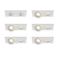 LED-inbouwspot set 6 stuks Sienna dubbel wit 2700K 10W - thumbnail