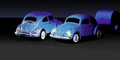 Carson Modellsport 500504148 VW Käfer mit Anhänger 1:87 RC auto Elektro Straatmodel Incl. accu, oplader en batterijen voor de zender
