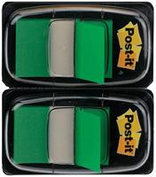Post-it index standaard, ft 24,4 x 43,2 mm, houder met 2 x 50 tabs, groen - thumbnail