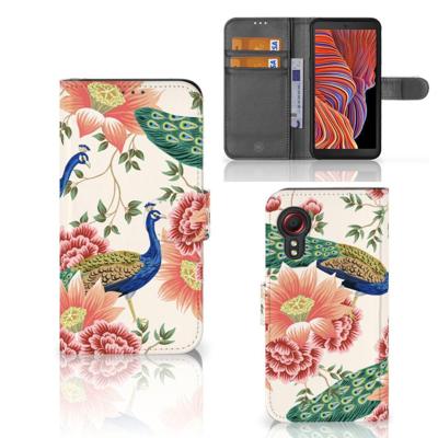 Telefoonhoesje | Met pasjeshouder | voor Samsung Galaxy Xcover 5 Pink Peacock