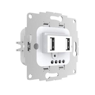 USB lader 2 poorten 19w 3.8A antraciet voor een 40mm diepe doos extra grote laad capaciteit RAL7016