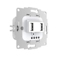 USB lader 2 poorten 19w 3.8A antraciet voor een 40mm diepe doos extra grote laad capaciteit RAL7016 - thumbnail