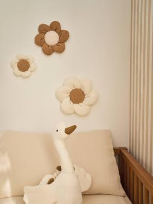 Set van 3 fluwelen bloemen beige