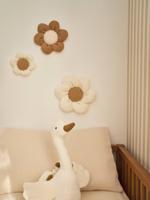 Set van 3 fluwelen bloemen beige - thumbnail