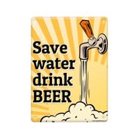 Tekstbord metaal Save water - thumbnail