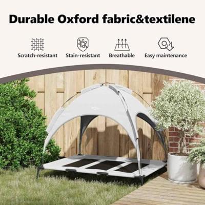 VidaXL Hondenbed zilvergrijs 122 x 93 x 106,5 cm staal