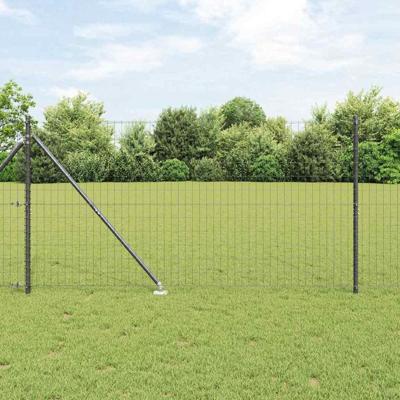 VidaXL Hek met paal grijs 1,2 x 10 m staal en pvc
