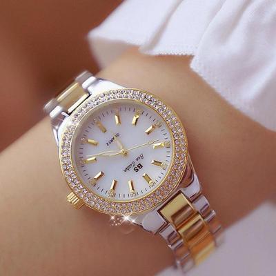 BS beesister FA1258 vrouwen ronde geval diamant legering Strap horloge (interval Gold)