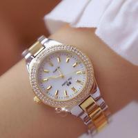 BS beesister FA1258 vrouwen ronde geval diamant legering Strap horloge (interval Gold) - thumbnail