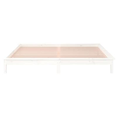 Bedframe LED massief hout wit 200x200 cm Bedframe LED massief hout wit 200x200 cm