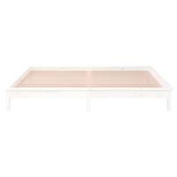 Bedframe LED massief hout wit 200x200 cm - thumbnail