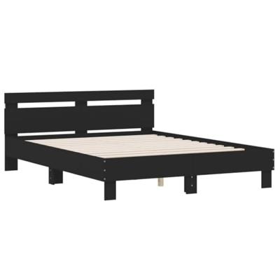 Bedframe met LED zonder matras 150x200 cm zwart