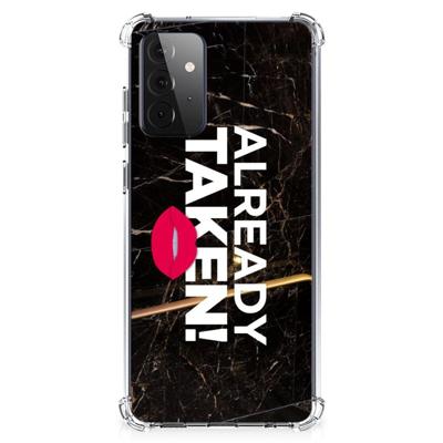 Samsung Galaxy A72 4G/5G Telefoonhoesje met tekst Already Taken Black Samsung Galaxy A72 4G/5G Telefoonhoesje met tekst Already Taken Black