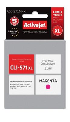 Activejet ACC-571MNX inkt (Canon CLI-571M XL vervanging; Supreme; 12 ml; rood)