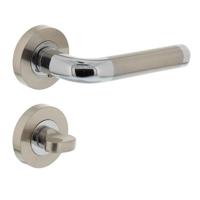 Deurkruk Agatha op rond rozet 7mm nokken met WC8mm chroom/nikkel mat - thumbnail