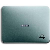 Busch-Jaeger Alpha Exclusive bedieningswip met transparante lens opdruk 'bel', titanium