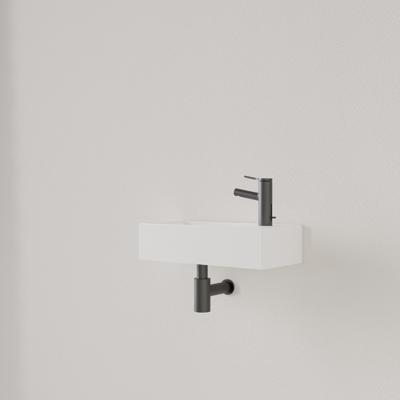 Fontein Gliss Design Nano 36x18x9 cm 1 Kraangat Rechts Hooglans Wit