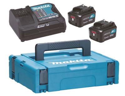 Makita Accessoires Power source kit: DC10SB lader + 2x BL1041B 12v Max (10,8V) Li-Ion schuifaccu - 4,0Ah - 197641-2