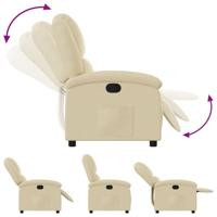 Fauteuil verstelbaar stof crmekleurig - thumbnail