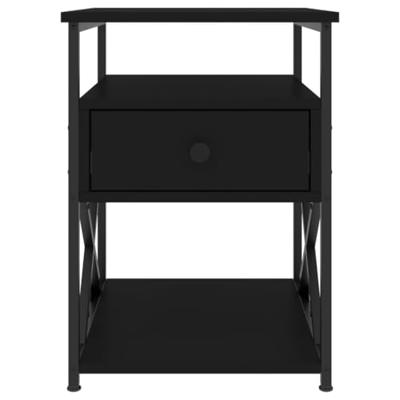 Nachtkastjes 2 st 40x42x55 cm bewerkt hout zwart