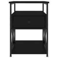 Nachtkastjes 2 st 40x42x55 cm bewerkt hout zwart - thumbnail