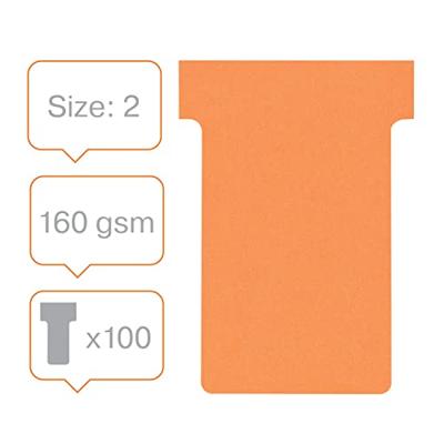 Nobo T-planbordkaarten index 2, ft 85 x 60 mm, oranje - thumbnail