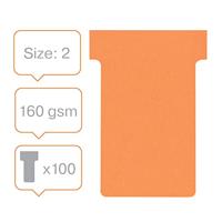Nobo T-planbordkaarten index 2, ft 85 x 60 mm, oranje - thumbnail