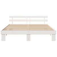 Bedframe met hoofdeinde Wit 180 x 200 cm Massief grenenhout - thumbnail