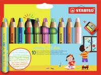STABILO woody 3 in 1 duo - multitalent kleurpotlood - set 10 st. + puntenslijper - thumbnail