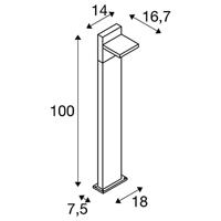 SLV 1002992 ABRIDOR 100 Staande buitenlamp 14 W Antraciet - thumbnail