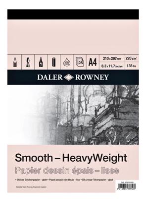 Tekenpapier daler rowney smooth 220gr a4 wit