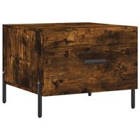 Salontafels 2 st 50x50x40 cm bewerkt hout gerookt eikenkleurig - thumbnail