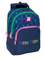 Schoolrugzak Benetton Damero Marineblauw 32 x 42 x 15 cm - thumbnail