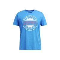 ESPRIT Men Casual T-shirt met printopdruk blauw/wit/rood - thumbnail