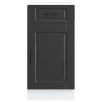 Keuken onderkast "Porto" bewerkt hout zwart - thumbnail