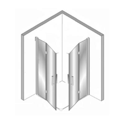 Douchecabine Plieger Panorama Vouwdeuren 6mm 80x80x200cm Chroom Douchecabine Plieger Panorama Vouwdeuren 6mm 80x80x200cm Chroom