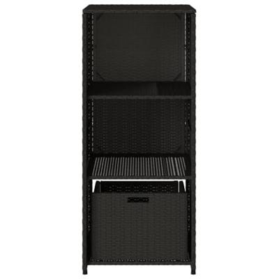 Tuinkast 50x55x115 cm poly rattan zwart