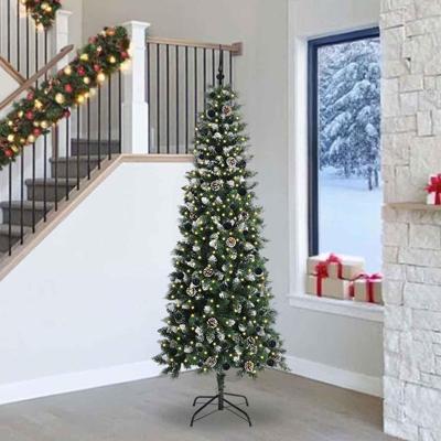 Kunstkerstboom met 300 LED Groen 240 cm PVC en Plastic en Staal