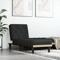 Chaise longue fluweel zwart - thumbnail