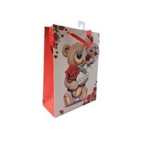 Cadeautasje teddybeer bloem 24x18x8 cm - thumbnail