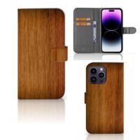 iPhone 15 Pro Max | Book Style Case | Donker Hout - thumbnail