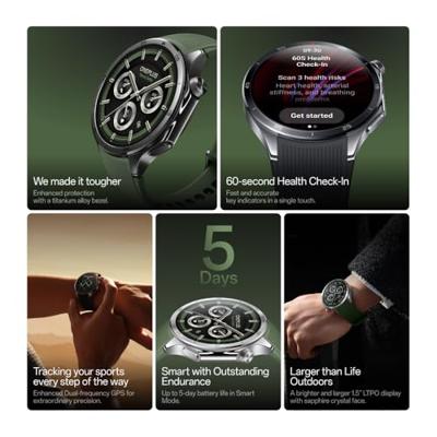 OnePlus Watch 3 27 cm (1.5") AMOLED digitale touchscreen Titan GPS zwart