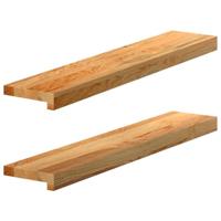 VidaXL Vensterbanken 2 st 80x15x2 cm massief eikenhout lichtbruin - thumbnail