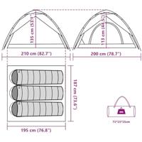 Koepeltent 3-persoons snelontgrendeling verduisterende stof wit - thumbnail