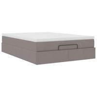 Ottoman bed met matras 140x190cm stof taupe - thumbnail