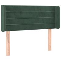 Hoofdbord met randen 203x16x78/88 cm fluweel donkergroen - thumbnail