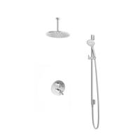 Hotbath Get Together IBS3AGN inbouwdouche met 3s handdouche, 15cm plafondbuis, 30cm hoofddouche en glijstang geborsteld nikkel - thumbnail