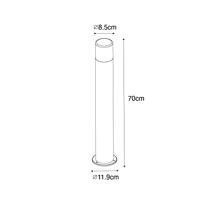QAZQA Staande buitenlamp zwart met smoke kap 70 cm - Odense - thumbnail