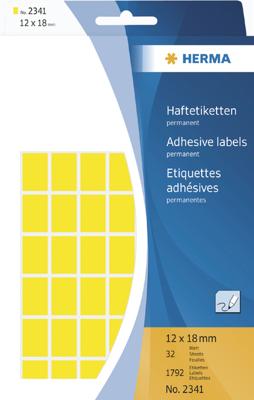 Etiket herma 2341 12x18mm geel 1792st Etiket herma 2341 12x18mm geel 1792st