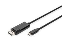 Digitus AK-300334-020-S USB-C-displaykabel DisplayPort / USB-C Aansluitkabel DisplayPort-stekker, USB-C stekker 2.00 m Zwart Afgeschermd (drievoudig), - thumbnail